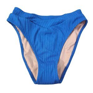 J. Crew Bright Blue Wide Rib Crossover Cheeky Bottom New With Tags Womens XS